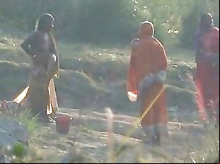 Desi granny changing after bath on river - 1 min..